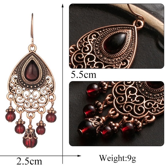 Any 4/$25! Copper Red Beaded Boho Earrings - Picture 8 of 10